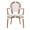 Merrick Lane Celia Stacking Thonet Bistro Style Chair with Arms, PE Rattan Seat, and Metal Frame for Indoor/Outdoor Use